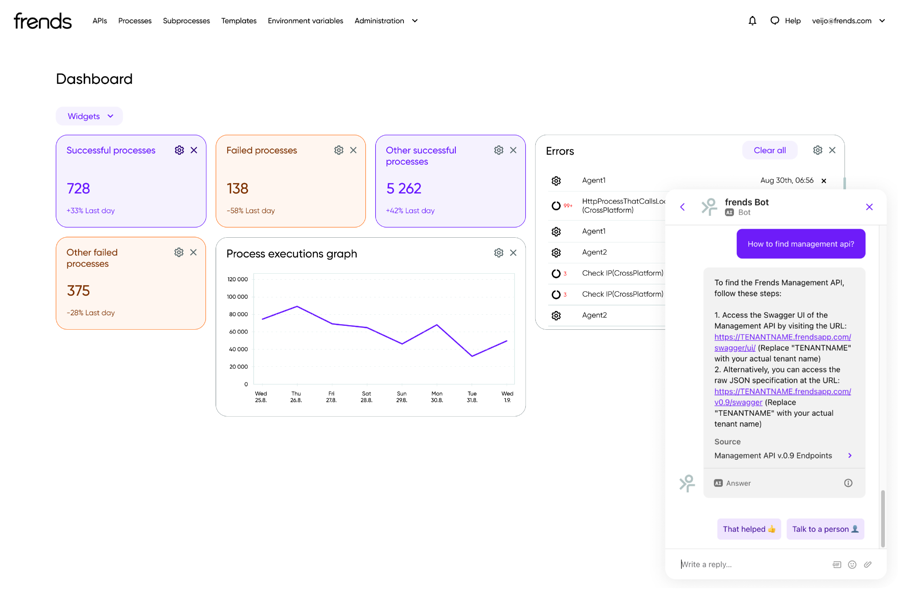 Frends AI chatbot
