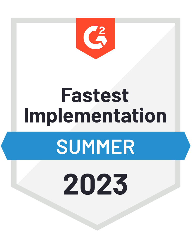 G2 Die Lösung mit der schnellsten Implementierung im Implementation Index hatte die kürzeste Go-Live-Zeit in seiner Kategorie.